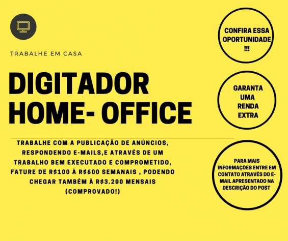 Freelancer - digitador (home office) em Juiz de Fora - Outros Empregos